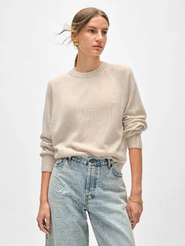 Women's Sweater for Layering Under Jackets-Cashmere Easy Sweatshirt