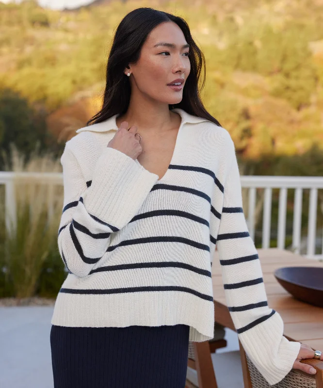 Women's Sweater for Relaxed Fit-Cashmere Frances Polo