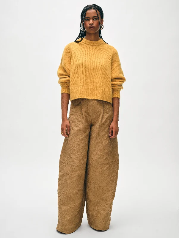 Women's Wool Knit Sweater-Cashmere Luxe Crewneck