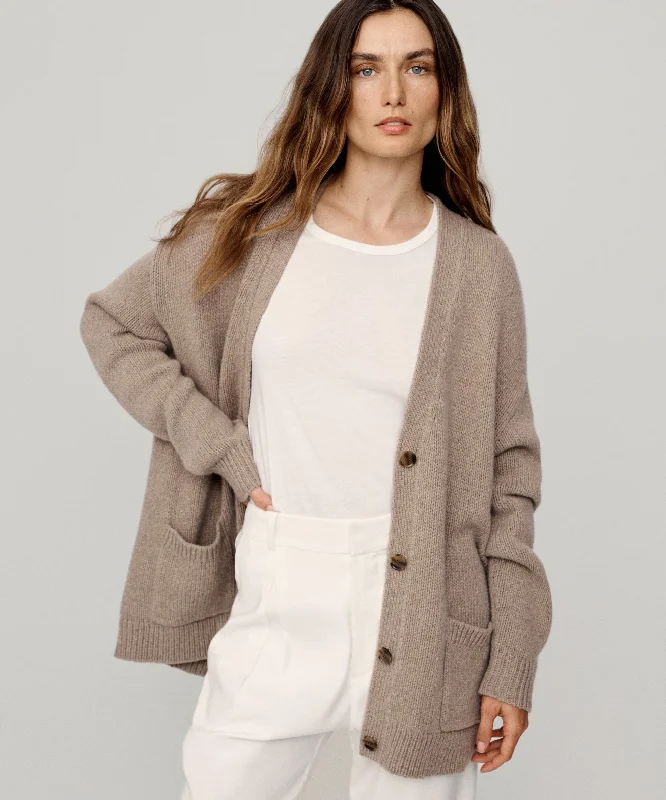 Women's Sweater for Trendy Office Wear-Cashmere Spencer Cardigan