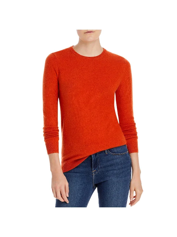 Women's Sweater with Fair Isle Print-Cashmere Womens Hi-Low Crewneck Sweater