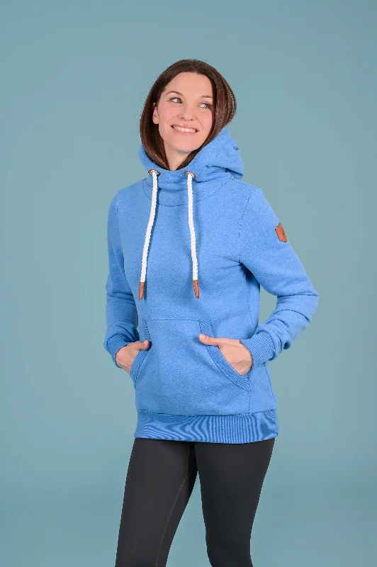 Women's Hoodies with Side Slits for Breathability -Cassy Cobalt Hoodie