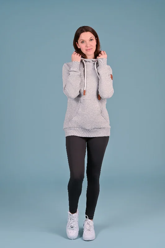 Women's Hoodies for Relaxed Workwear -Cassy Light Heather Grey Hoodie