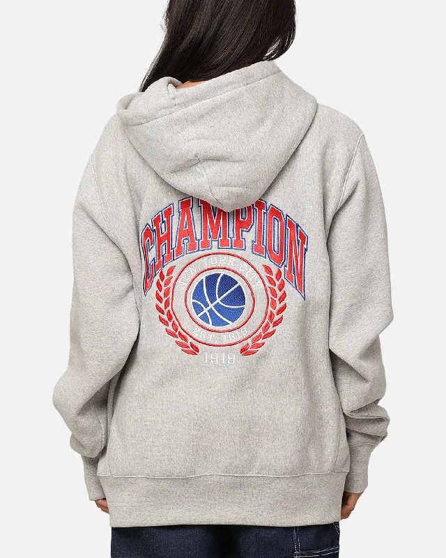 Women's Hoodies with High Neck for Extra Warmth -Champion Reverse Weave Field Basketball Hoodie Oxford Heather Women's Hoodies with High Neck for Extra Warmth -Champion Reverse Weave Field Basketball Hoodie Oxford Heather