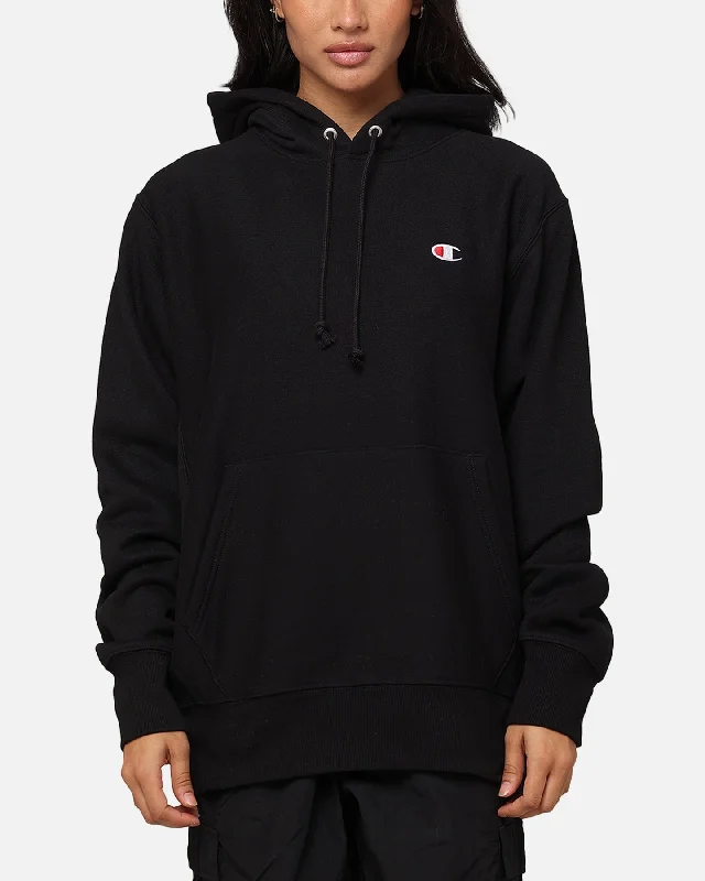 Women's Hoodies with Bold Colors for Statement Style -Champion Reverse Weave Small C Hoodie Black Women's Hoodies with Bold Colors for Statement Style -Champion Reverse Weave Small C Hoodie Black
