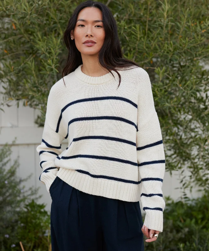Women's Sweater with Fitted Cuffs-Chloe Crewneck