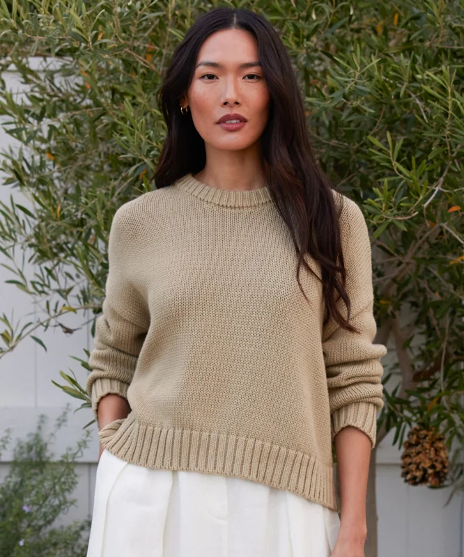 Women's Sweater with Bold Knit Pattern-Chloe Crewneck
