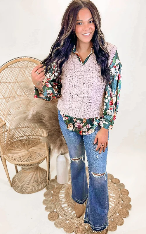Women's Long Vests Sweater-Chunky Cable Knit Sweater Vest