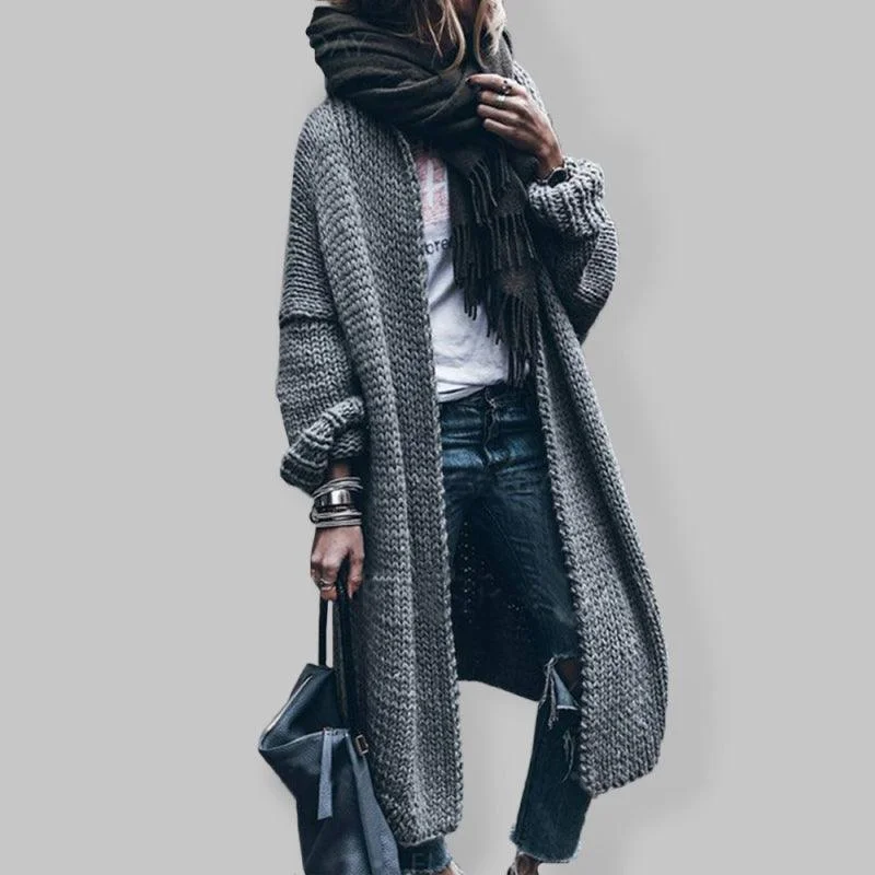 Women's Cardigans Sweater for a Layered Outfit-Classic Knit Long Cardigan Sweater