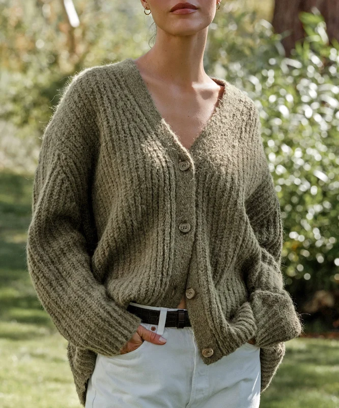 Women's Sweater with Unique Patterns-Cocoon Cardigan