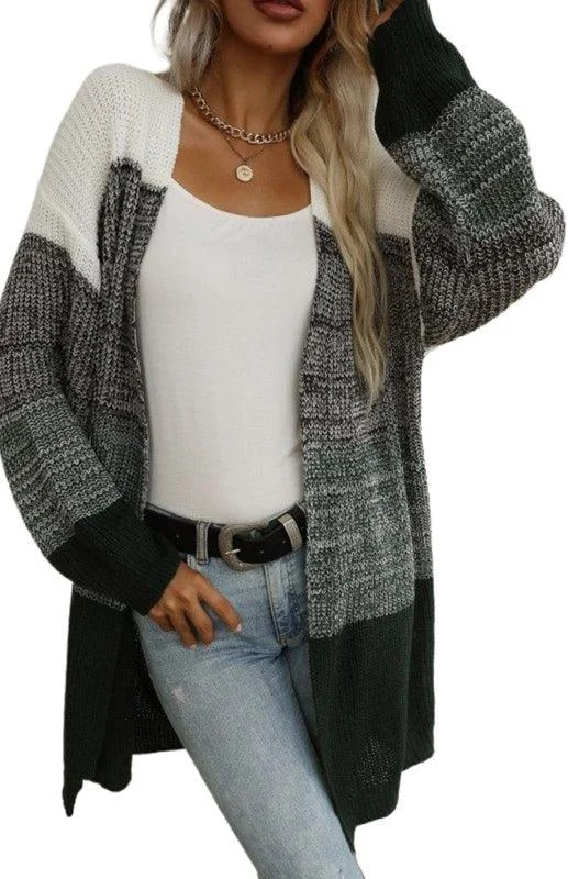 Women's Cardigans Sweater for Night Out-Contrast Color Women Cardigan Sweater