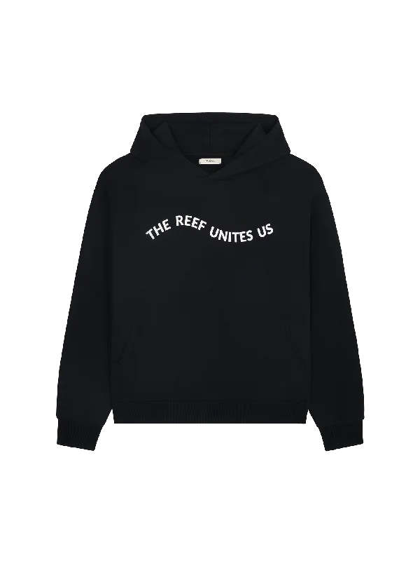 Women's Hoodies with Contrasting Piping -Womens Coral Gardeners Heavyweight Hoodie—black Women's Hoodies with Contrasting Piping -Womens Coral Gardeners Heavyweight Hoodie—black