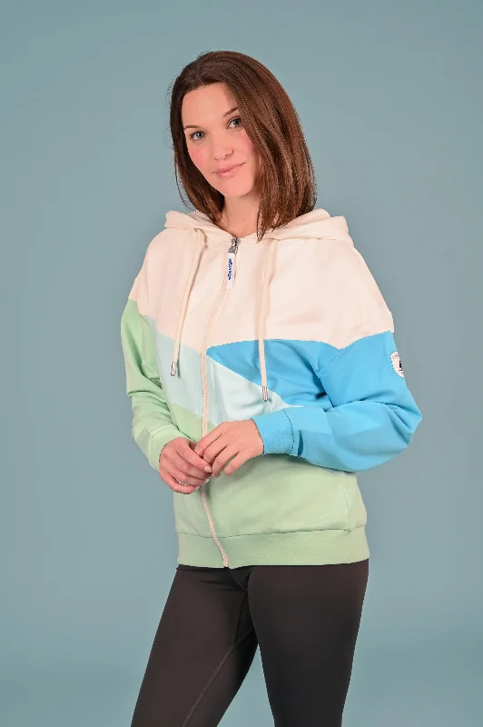 Women's Hoodies for Winter Activities -Cordelia Cucumber Mix Full-Zip Hoodie