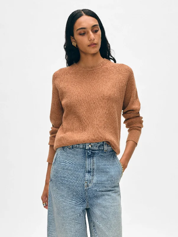 Women's Sweater for Cold Mornings-Cotton Linen Waffle Sweatshirt
