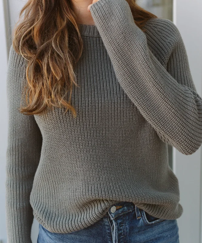 Women's Sweater for Outdoor Adventures-Cotton Fisherman Sweater