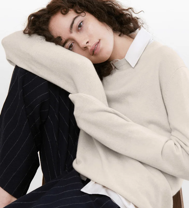 Women's Sweater with Pockets-The Crewneck Basic Sweater