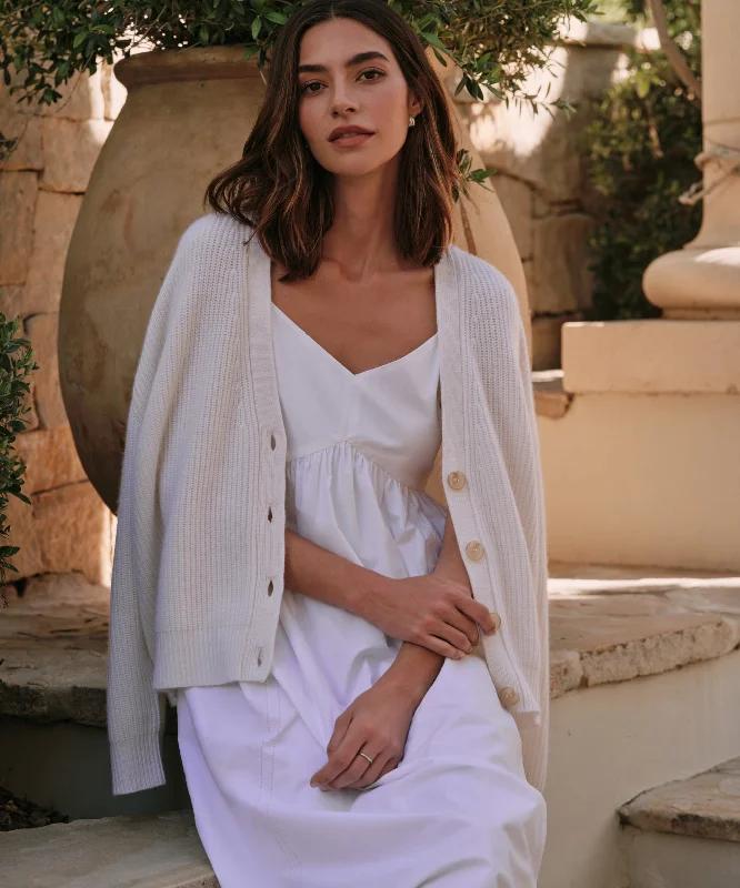 Women's Sweater for Formal Occasions-Cropped Cashmere Cocoon Cardigan