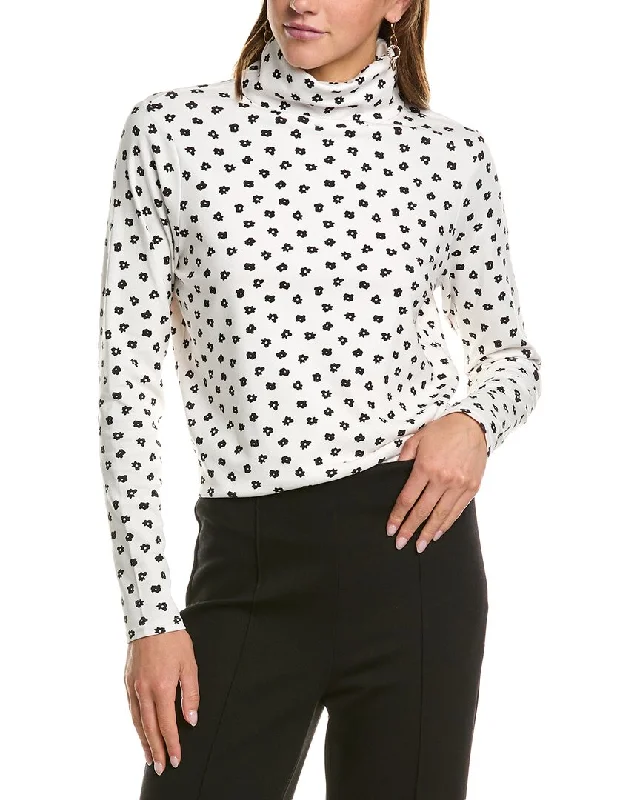 Women's Sweater with Open Shoulders-CROSBY by Mollie Burch Sylvie Turtleneck Top