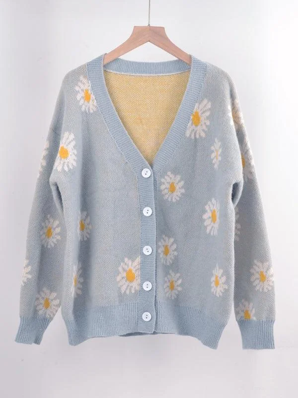 Women's Cardigans Sweater with Lace Detail-Daisy Knitted  Women Cardigan Sweater