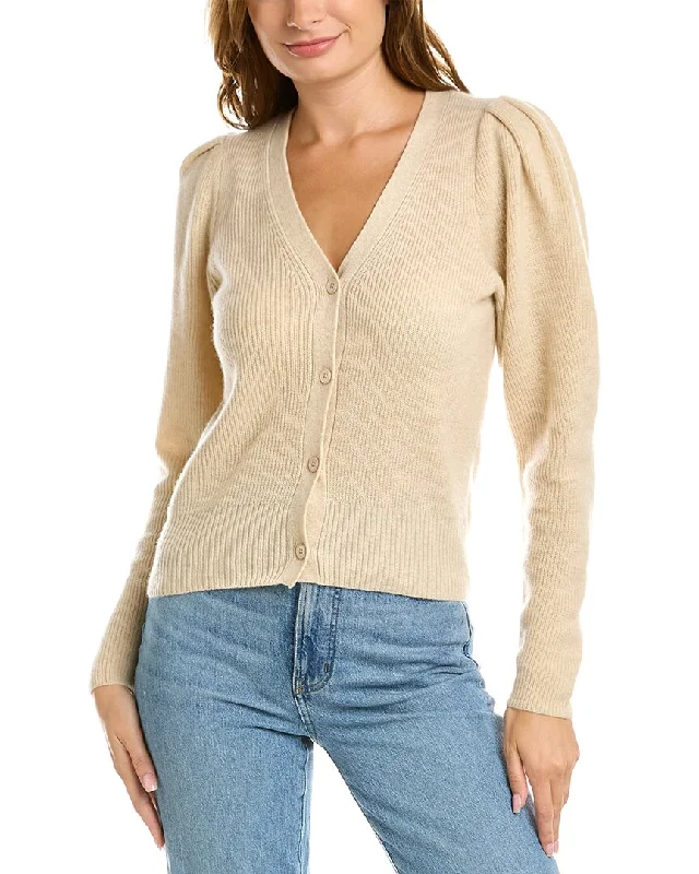 Women's Sweater with Slight Stretch-Design History Puff Sleeve Cashmere Sweater