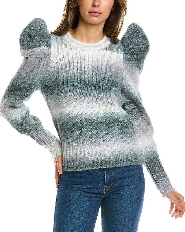 Women's Sweater with Bow Tie Detail-Design History Puff Sleeve Sweater