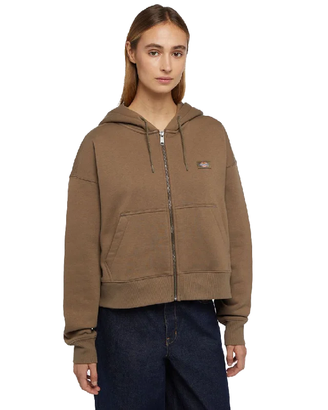 Women's Hoodies with Wool Blend for Warmth -Oakport Zip Hoodie in Mushroom