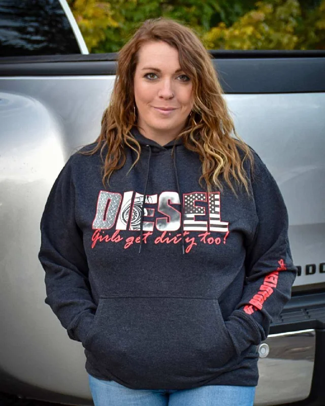 Women's Hoodies with Neon Accents for Bold Look -Diesel Girl Unisex Pullover Hoodie