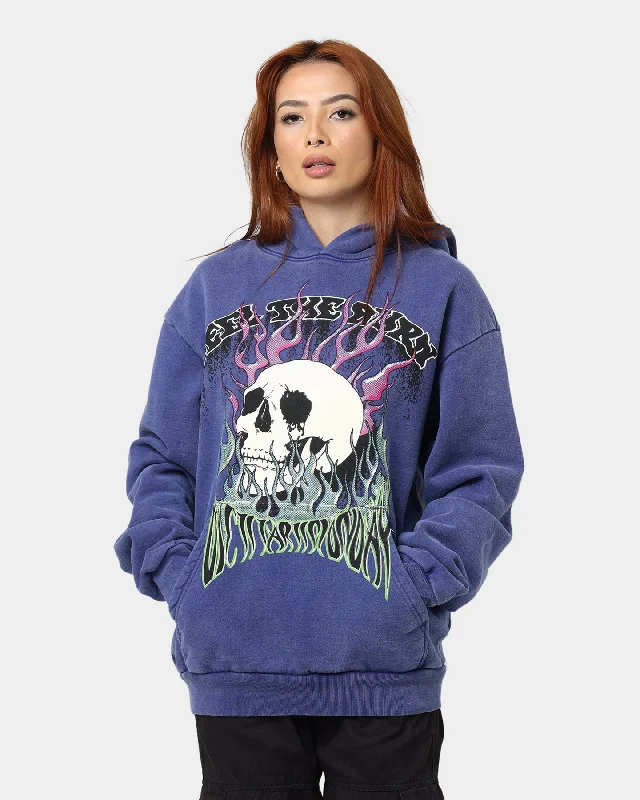 Women's Hoodies with Contrast Hood Lining -Diet Starts Monday Feel The Burn Hoodie Blue Women's Hoodies with Contrast Hood Lining -Diet Starts Monday Feel The Burn Hoodie Blue