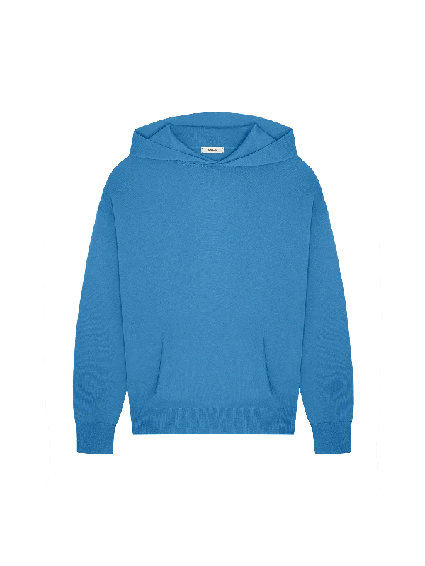 Women's Hoodies for Post-Exercise Relaxation -Womens DNA Knitted Hoodie—geyser blue