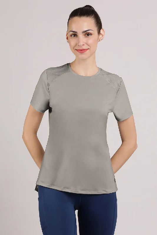 Women's Drape Top -Energize Active Tee - Ultimate Grey
