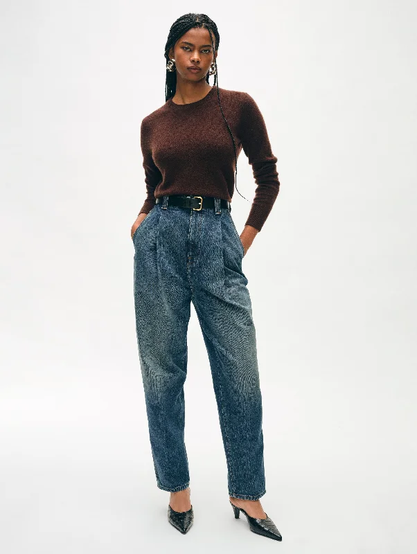 Women's Sweater for Relaxed Fit-Cashmere Crewneck