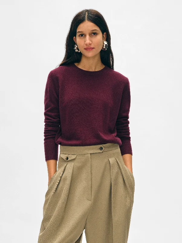 Women's Sweater with Feminine Fit-Cashmere Crewneck