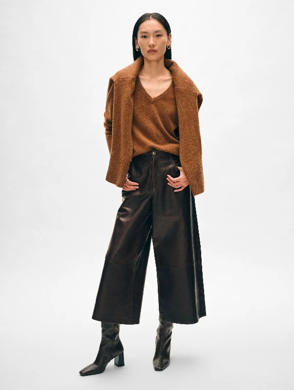 Women's Sweater for Extra Warmth-Cashmere V Neck