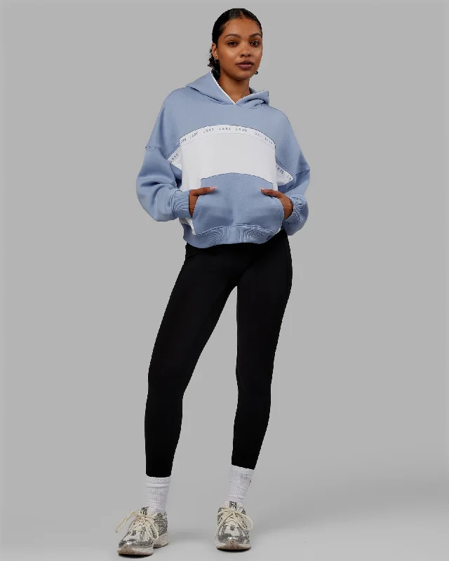 Women's Hoodies for Weekend Relaxation -Extend Hoodie - Arctic Blue-White