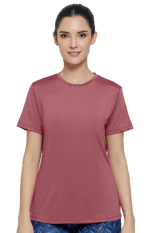 Women's Sash Top -Flaunt Crew Neck Tee - Mauvewood