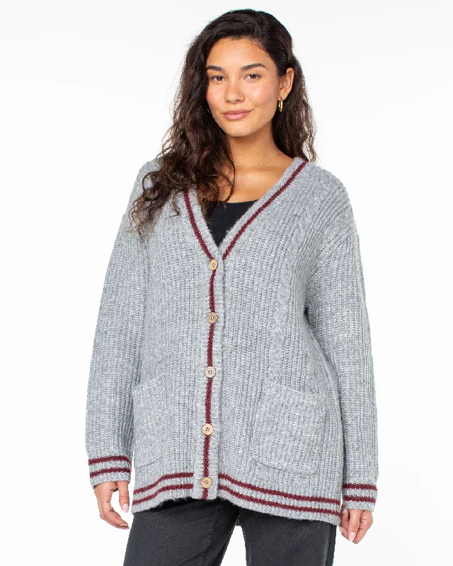 Women's Cardigans Sweater for Casual Comfort-Game Day Long Button Up Cardigan - Heritage Heather Women's Cardigans Sweater for Casual Comfort-Game Day Long Button Up Cardigan - Heritage Heather