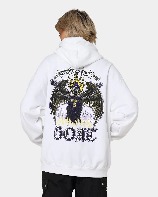 Women's Hoodies for Comfortable Layering -Goat Crew King Skeleton Hoodie White