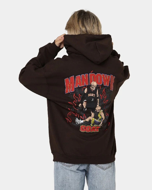 Women's Hoodies with Modern Cut -Goat Crew Man Down Hoodie Brown