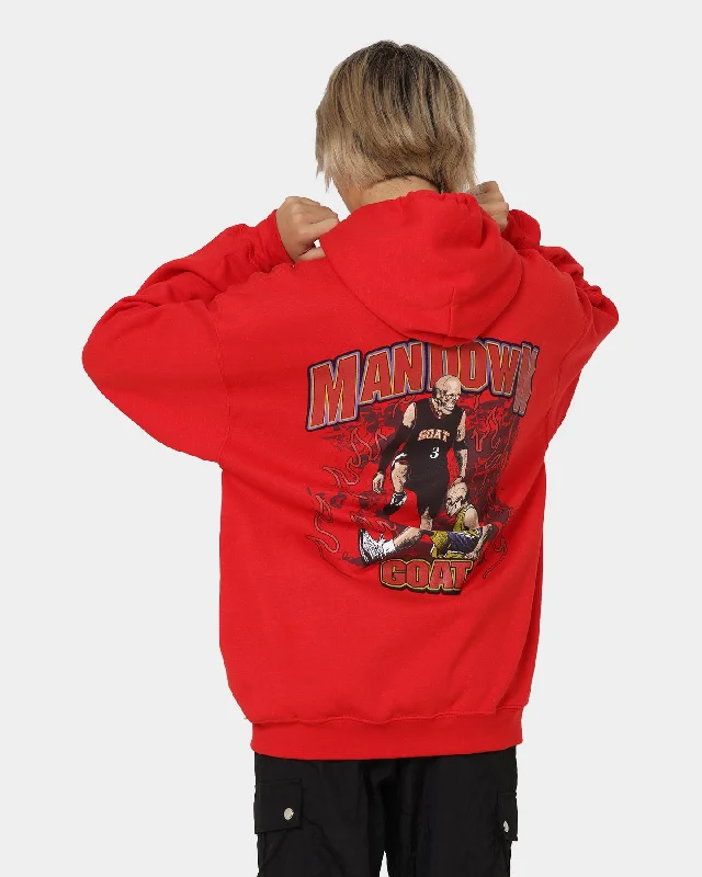 Women's Hoodies with Stretch Fabric for Easy Fit -Goat Crew Man Down Hoodie Red