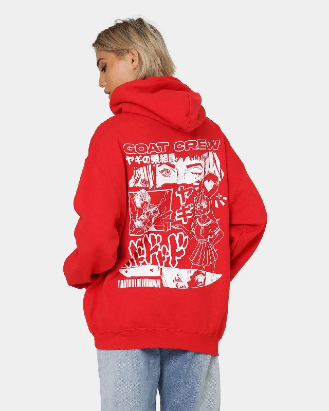 Women's Hoodies with Unique Prints -Goat Crew Niseko Hoodie Red