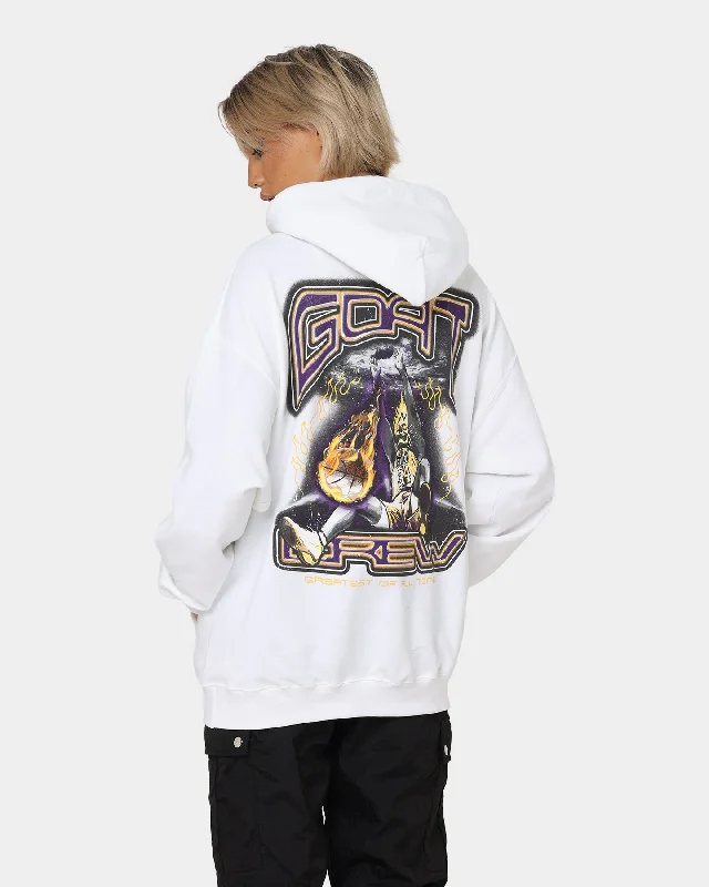 Women's Hoodies for Running and Hiking -Goat Crew Space Slam Hoodie White