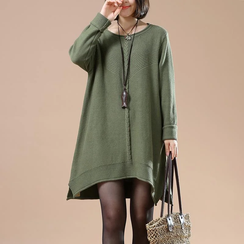Women's Cashmere Knit Pullover Sweater with Cozy Fit-Green plus size pullover sweater dresses