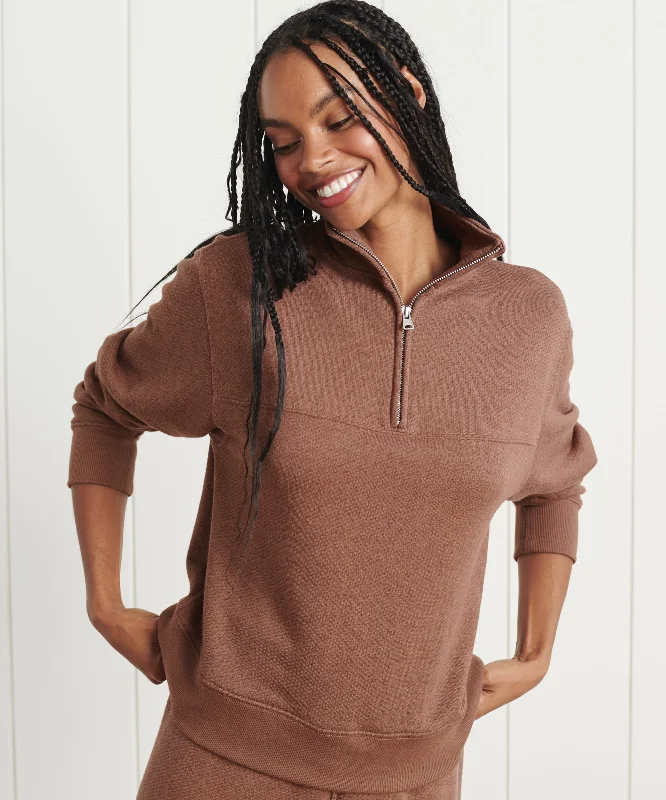 Women's Sweater for Fashionable Layers-Half Zip Sweatshirt