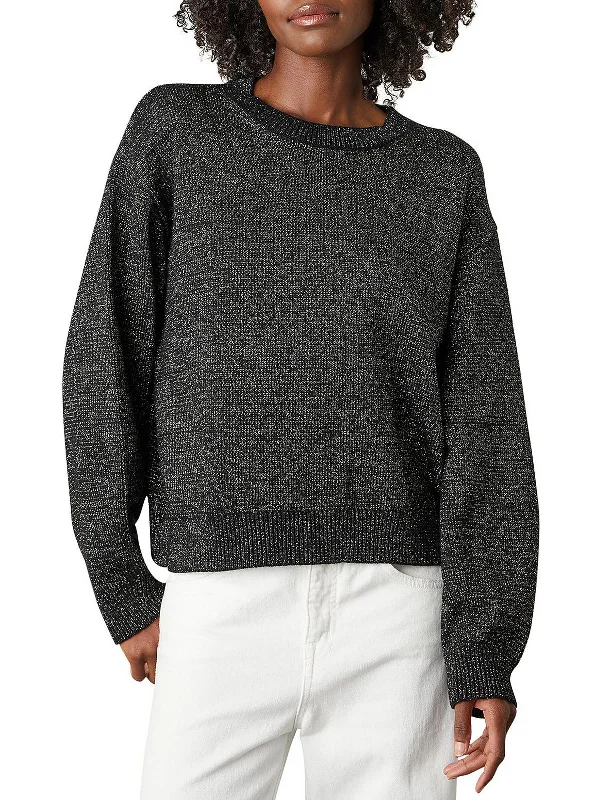 Women's Casual Knitted Pullover Sweater for Relaxation-Hallie Womens Metallic Crewneck Pullover Sweater Women's Casual Knitted Pullover Sweater for Relaxation-Hallie Womens Metallic Crewneck Pullover Sweater