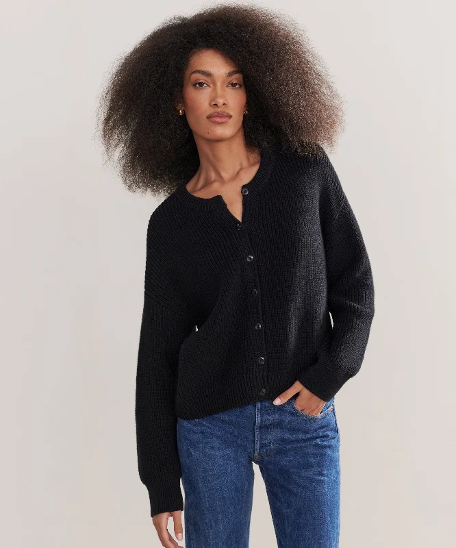 Women's Sweater for Christmas Shopping-Cotton Hayes Crewneck Cardigan