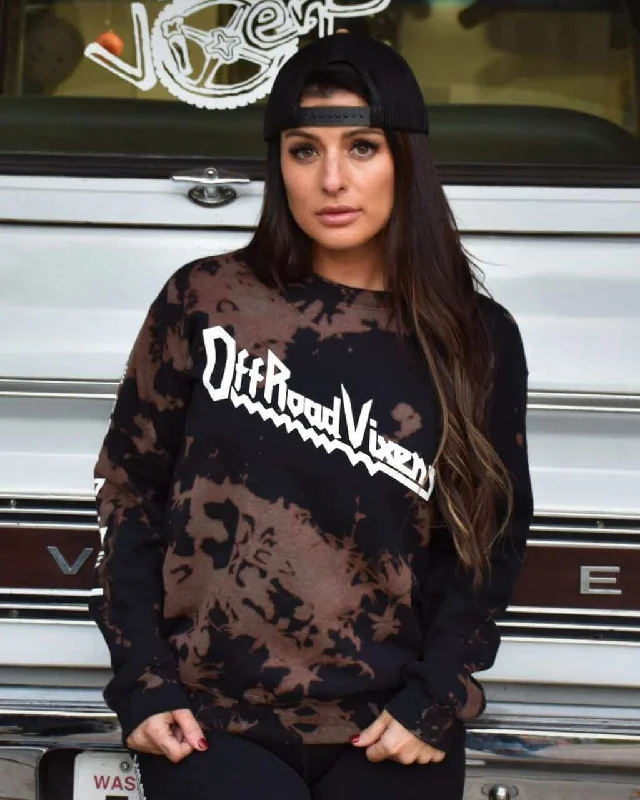 Women's Hoodies with Comfortable Fit for Yoga -Heavy Metal Crystal Dye Crew Sweatshirt