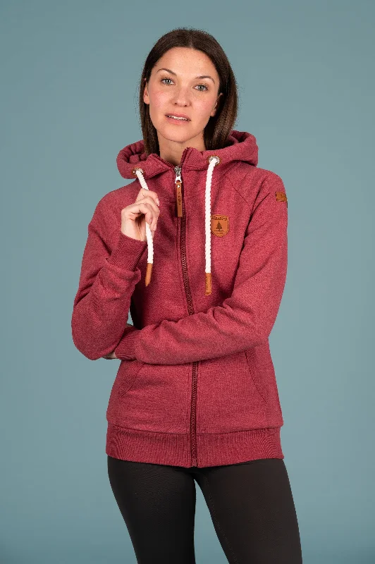 Women's Hoodies with Full-Length Zipper -Hera Rhubarb Full-Zip Hoodie