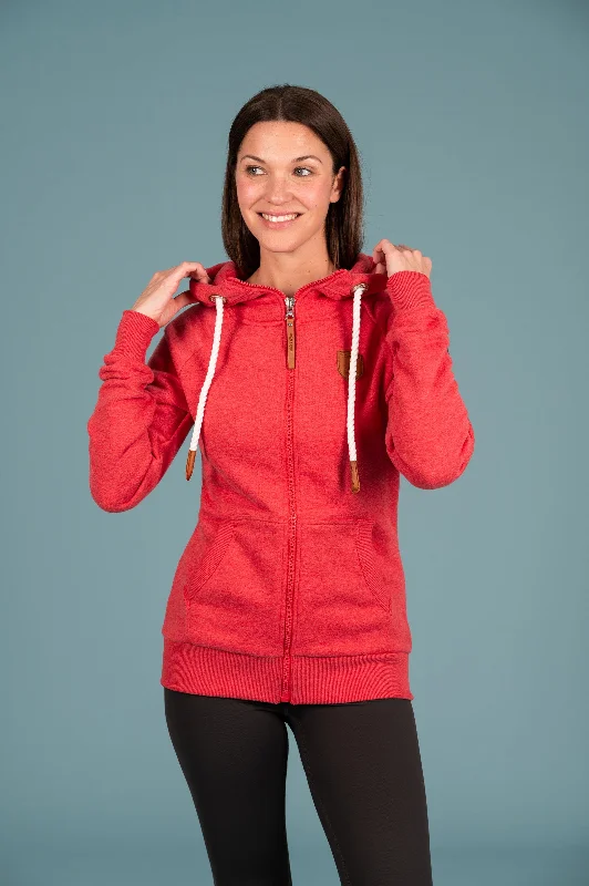 Women's Hoodies for Running and Hiking -Hera Salsa Full-Zip Hoodie
