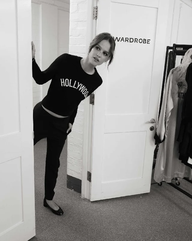Women's Sweater with Structured Knit-Hollywood Authentic The Hollywood Black