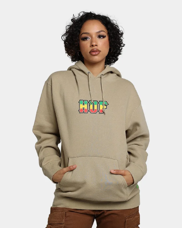 Women's Hoodies for Chilly Nights Out -HUF Righteous Pullover Hoodie Tan